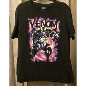 Marvel Legends Venom  Comic Graphic Print Large Purple Tie-Dye TShirt MAD ENGINE